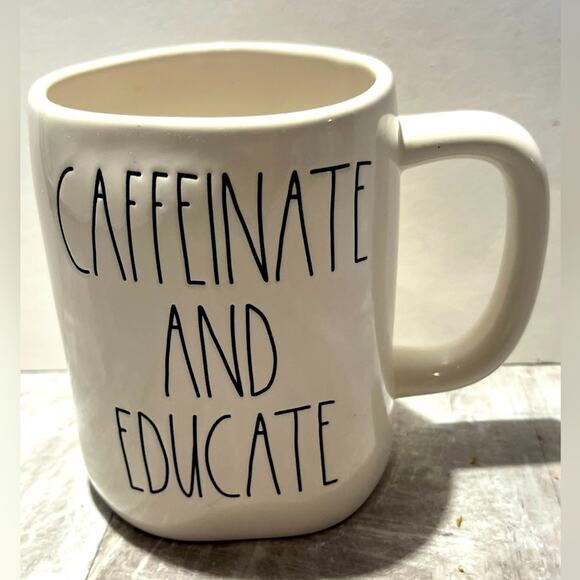Rae Dunn Caffeinate and Educate coffee mug - Picture 1 of 7